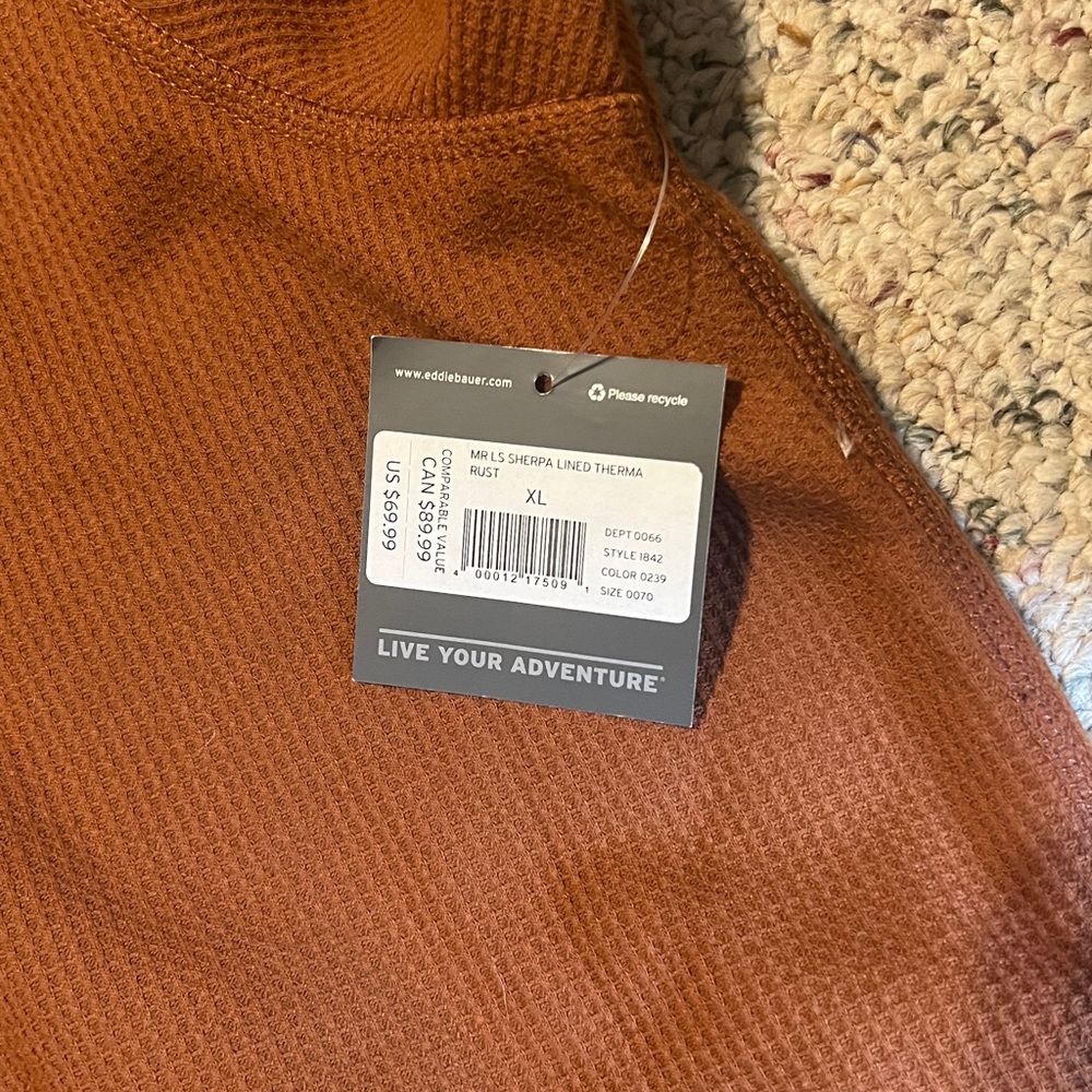 Bauer Men's Long Sleeve Henley shearling lined! - Picture 5 of 6